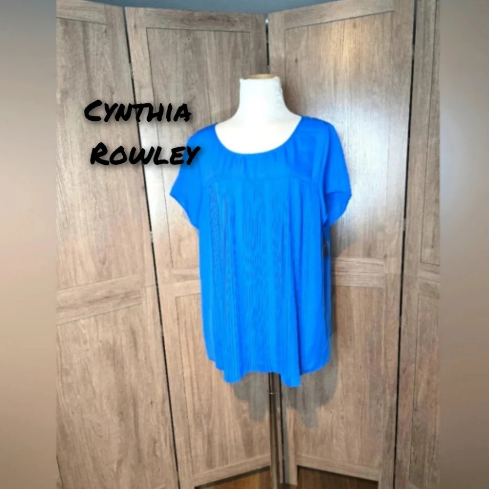 Cynthia Rowley Royal blue blouse top NEW